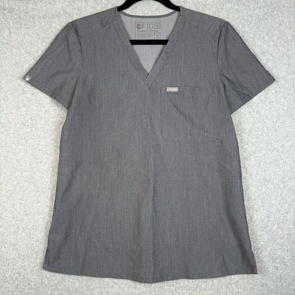 Figs Tops - Figs technical collection scrub top v neck womens XS heathered gray healthcare n